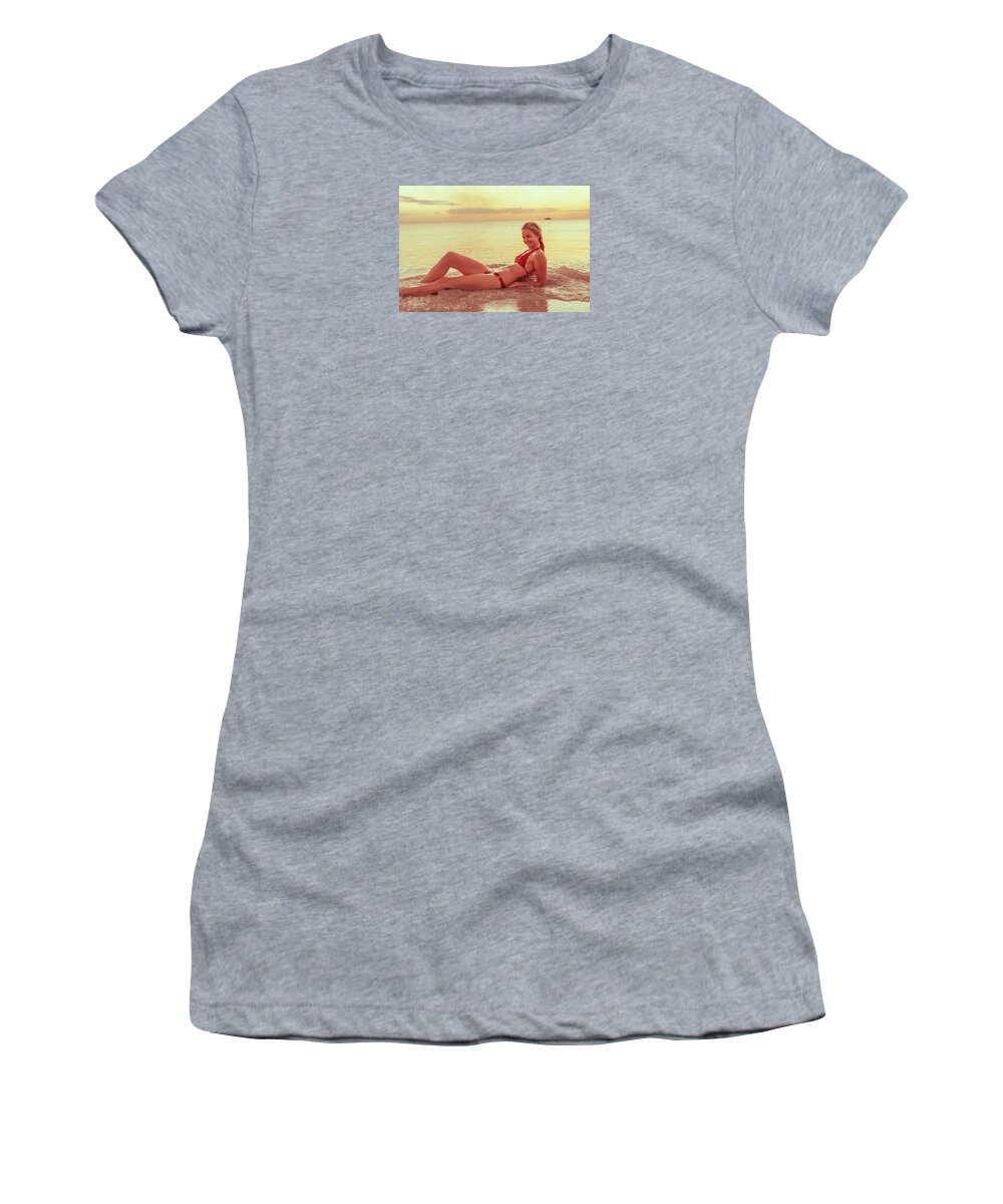 Athletic Women's T-Shirt featuring the photograph 3994 Elisa Naples Beach Florida by Amyn Nasser