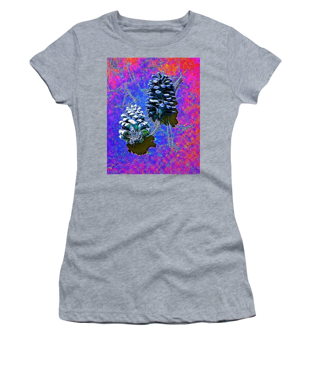 3d Women's T-Shirt featuring the photograph 3D Pine Cones by Andrew Lawrence