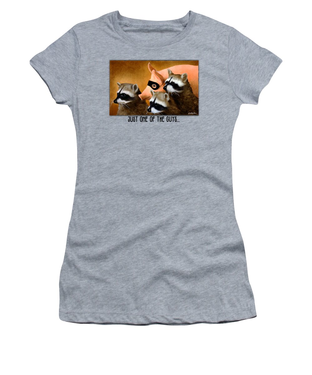 Friends Women's T-Shirt featuring the painting Just One Of The Guys... #4 by Will Bullas