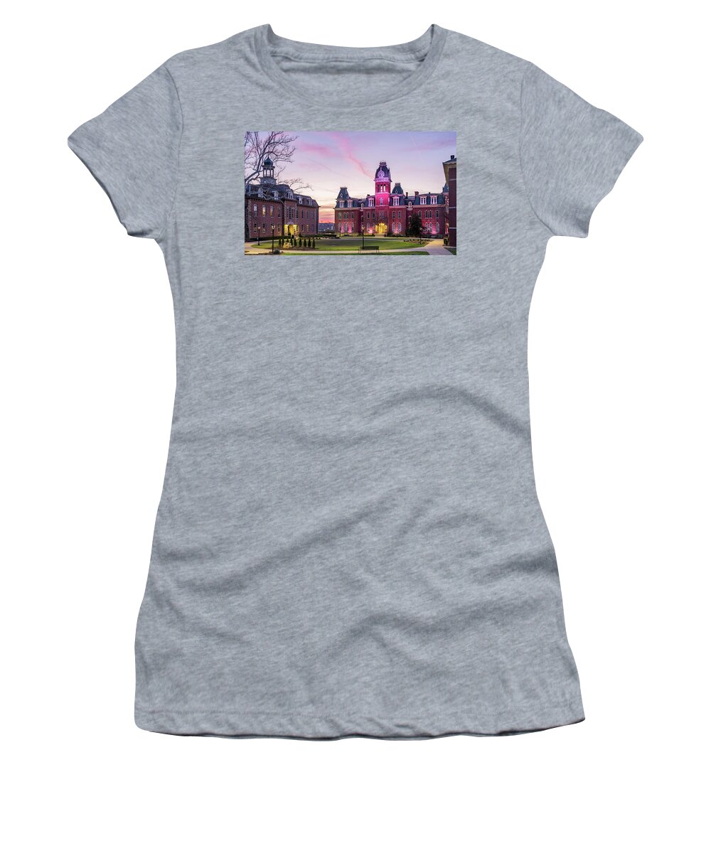 Graduation Women's T-Shirt featuring the photograph Woodburn Hall at West Virginia University in Morgantown WV #12 by Steven Heap