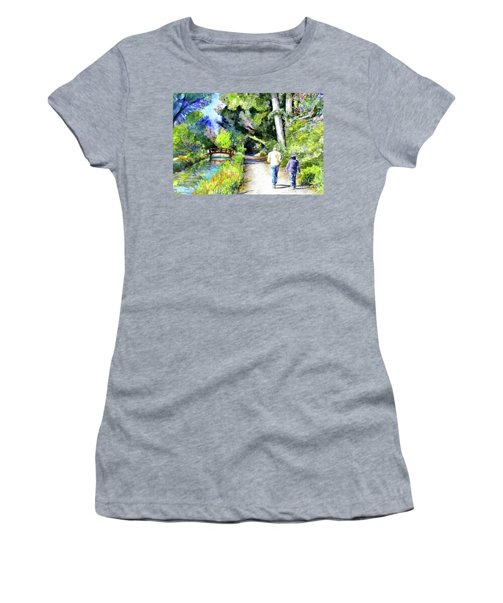 Placer Arts Women's T-Shirt featuring the painting #430 UC Davis Arboretum #430 by William Lum