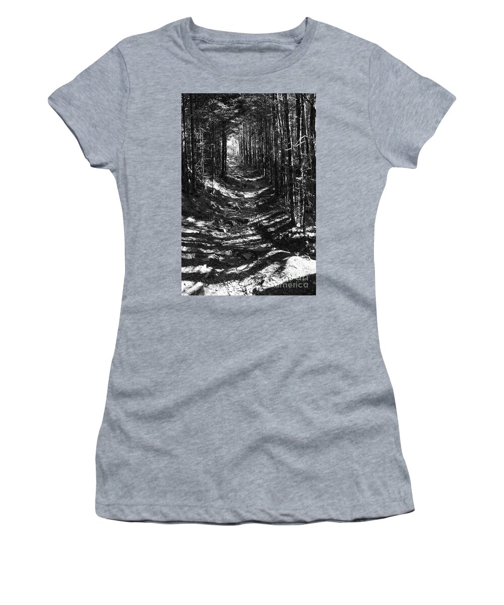 Tennessee Women's T-Shirt featuring the photograph Black And White Trail #5 by Phil Perkins
