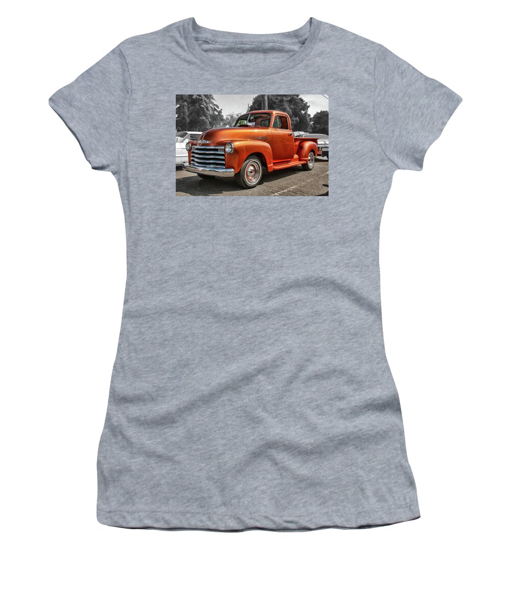 Chevrolet Women's T-Shirt featuring the photograph '51 Chevrolet 3100 Pickup #51 by Daniel Adams