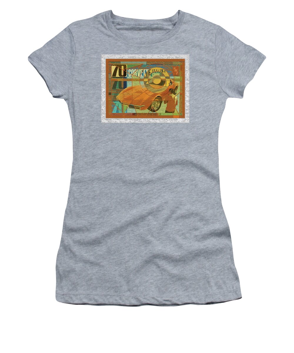 70 Chevy Women's T-Shirt featuring the digital art 70 Chevy / AMT Corvette by David Squibb