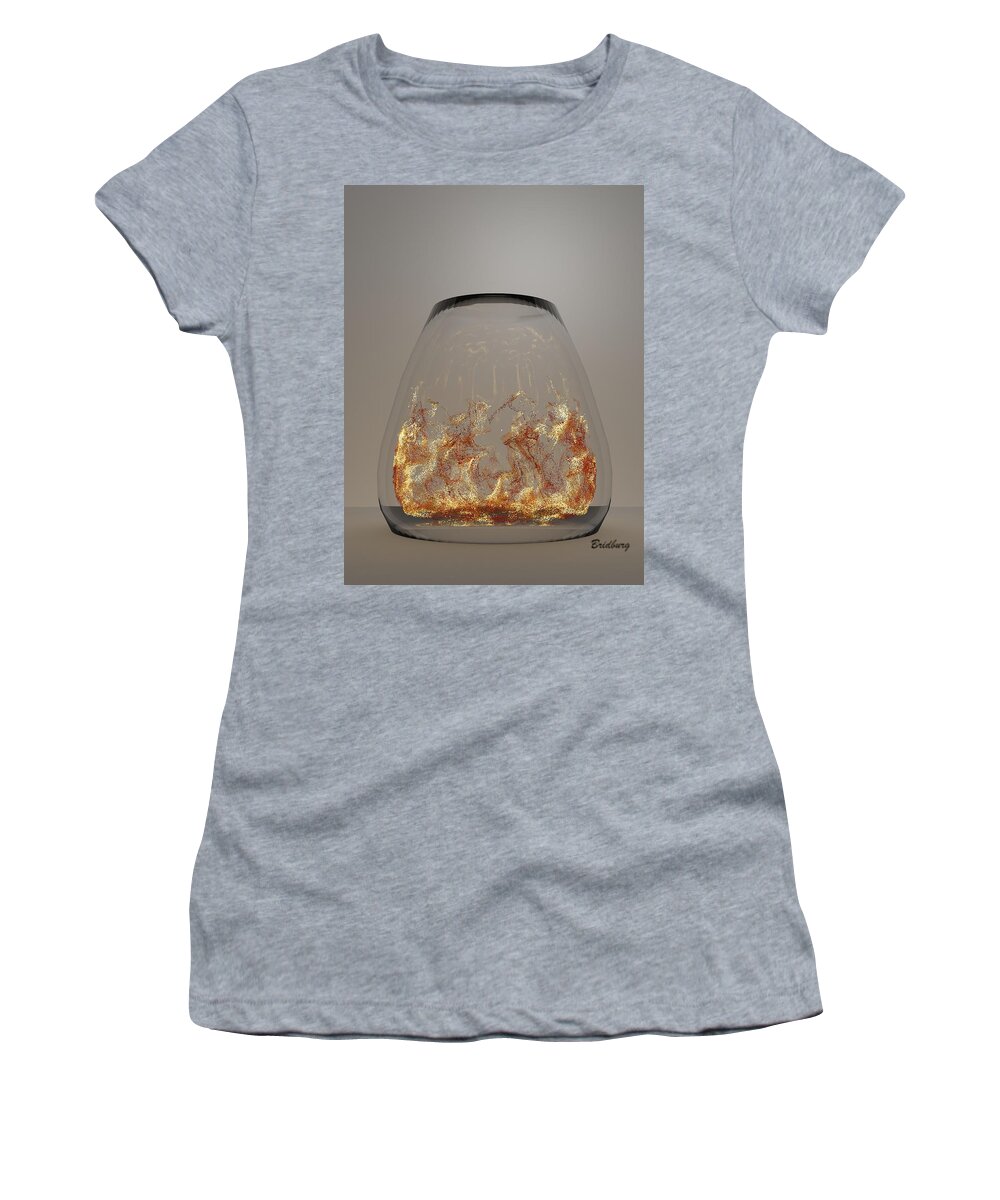 Nft Women's T-Shirt featuring the digital art 701 Citronella Waves by David Bridburg
