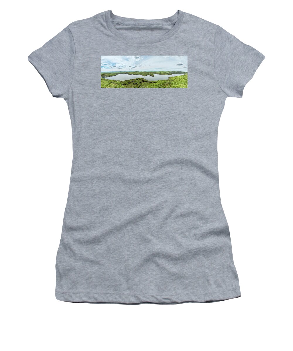 Panoramic Women's T-Shirt featuring the photograph Merrymeeting Lake #1 by John Gisis