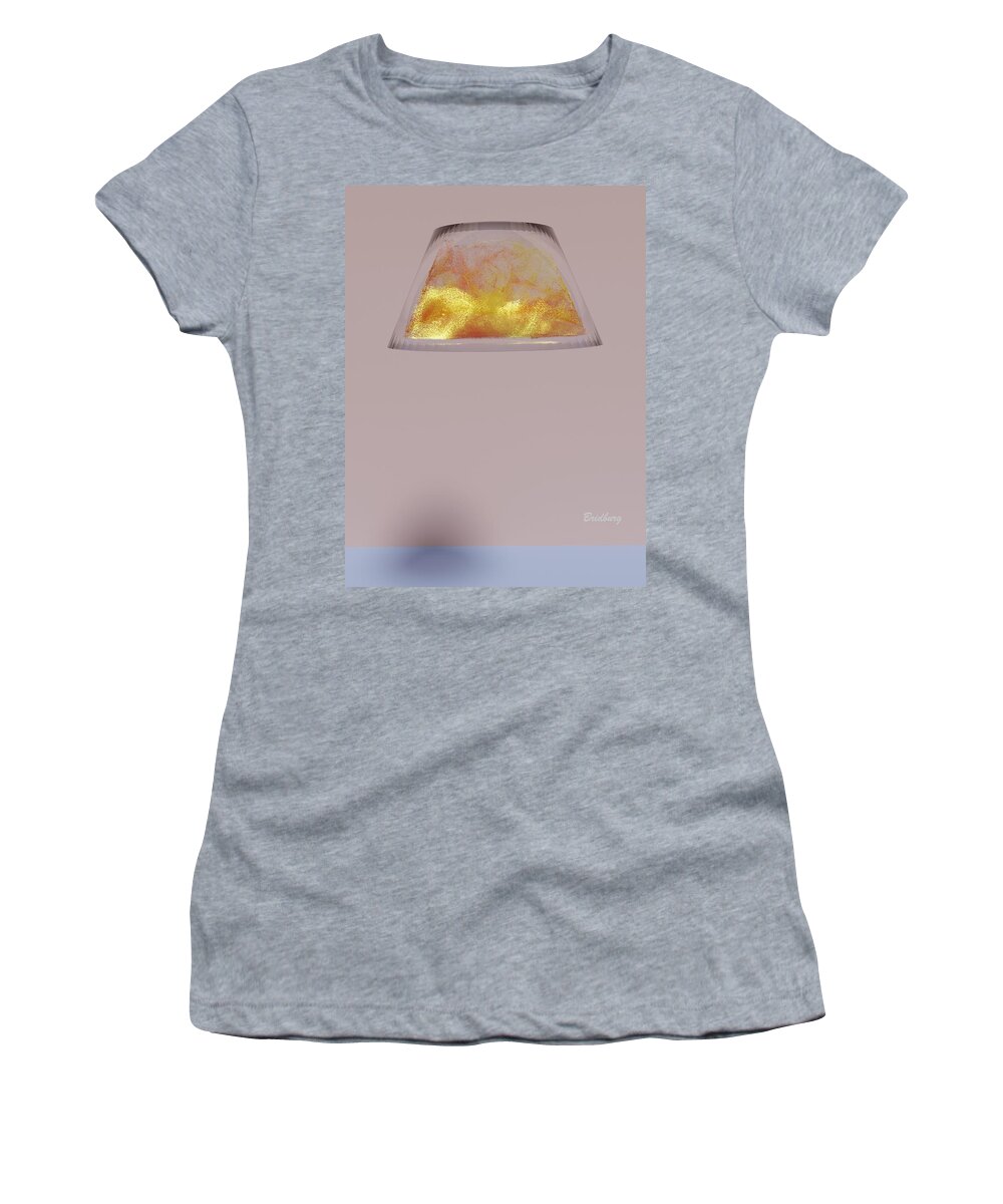 Lamp Shade Women's T-Shirt featuring the digital art 801 Lamp Shade Waves by David Bridburg