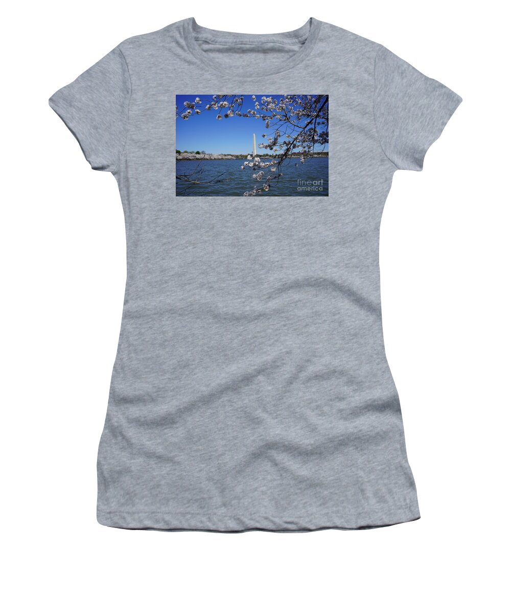  Women's T-Shirt featuring the photograph Cherry Blossoms Washington DC #9 by Annamaria Frost