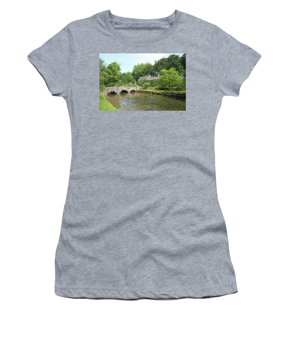 Bridge Women's T-Shirt featuring the digital art Power of Nature #90 by TintoDesigns