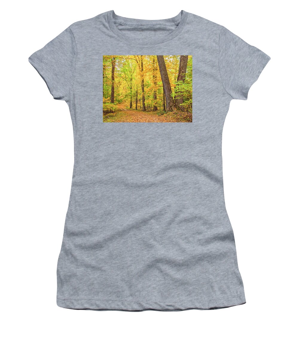 Fall Women's T-Shirt featuring the photograph A Carpet of Leaves by Marianne Campolongo