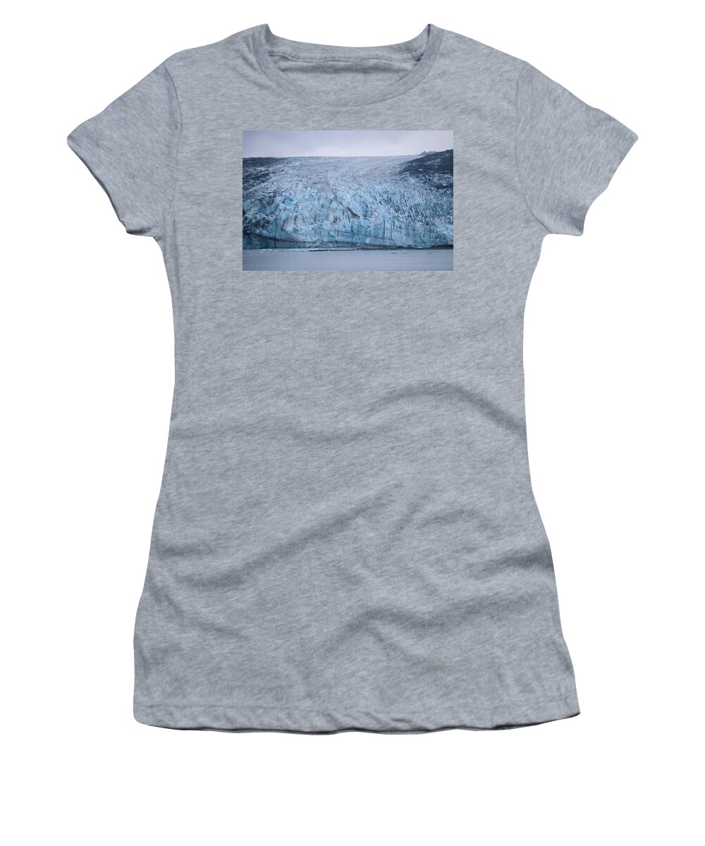 Glacier Bay National Park Women's T-Shirt featuring the photograph A Close Glacier Glimpse by Ed Williams