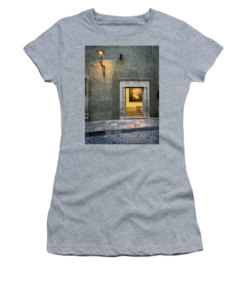 Street Photography Women's T-Shirt featuring the photograph A Doorway to Another World by Mary Lee Dereske