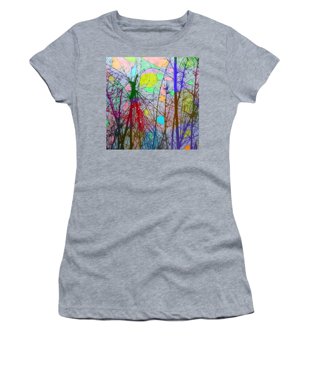 Abstract Women's T-Shirt featuring the painting A Forest Of Colors by World Art Collective