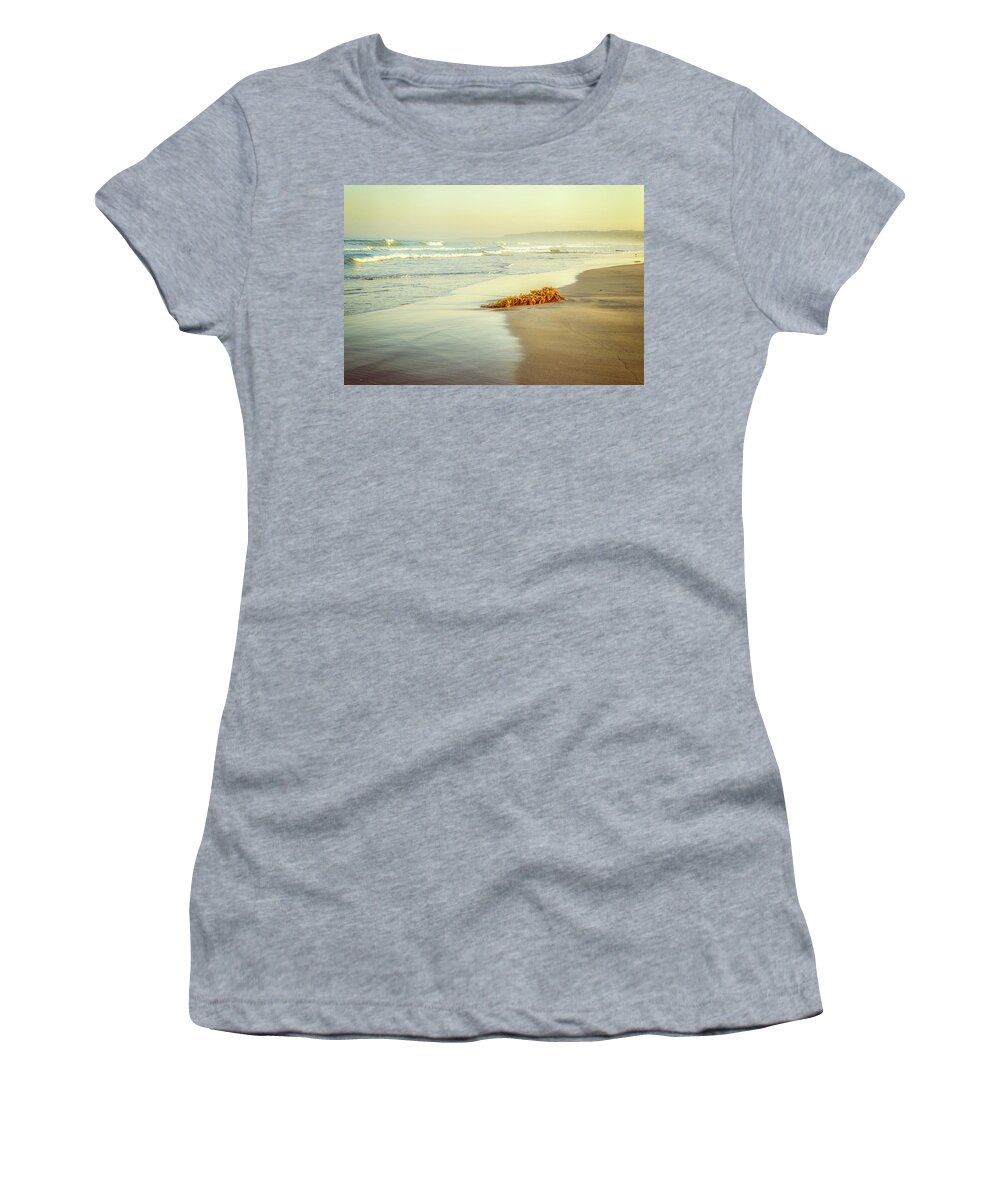 Kelp Women's T-Shirt featuring the photograph Gold On The Coast Mission Beach San Diego Coast by Joseph S Giacalone