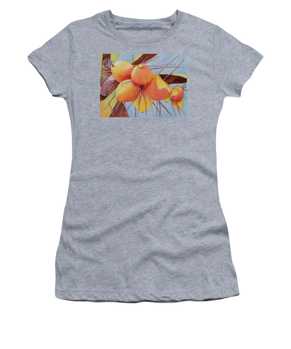 Coconuts Women's T-Shirt featuring the painting A Lovely Bunch... by Judy Mercer