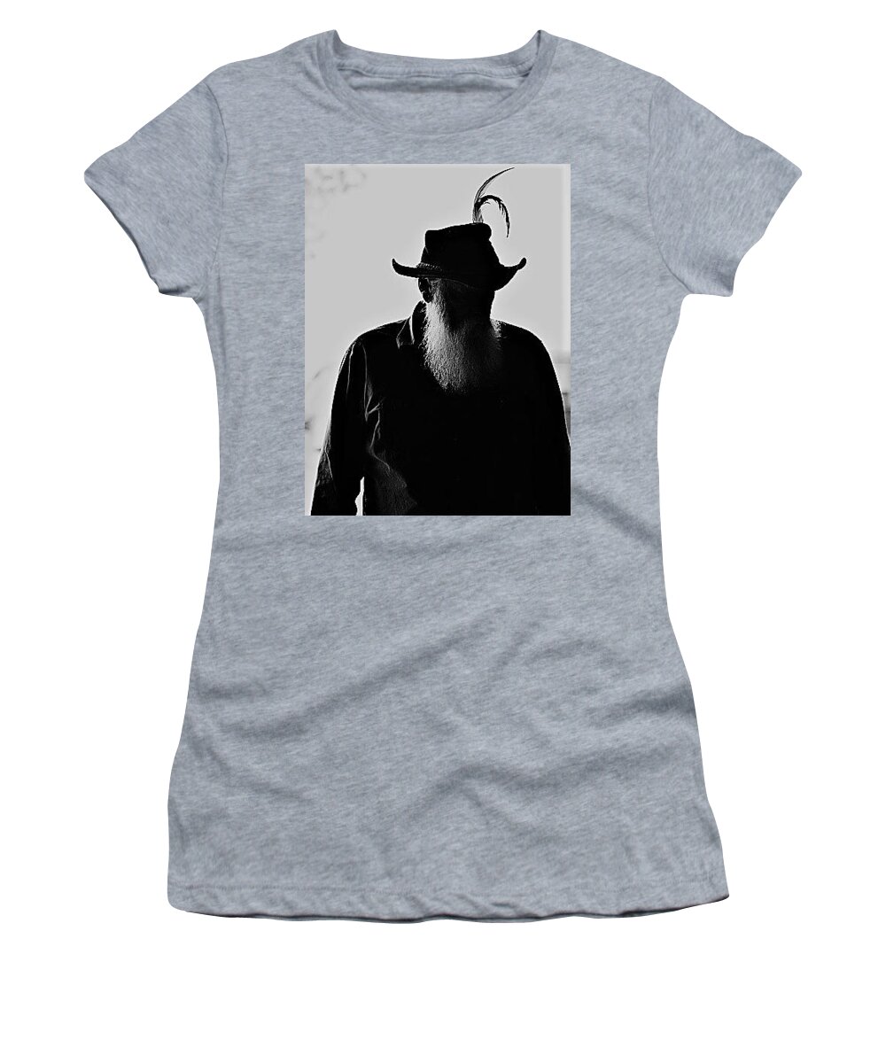 Profile Women's T-Shirt featuring the photograph A Man of Few Words by John Glass