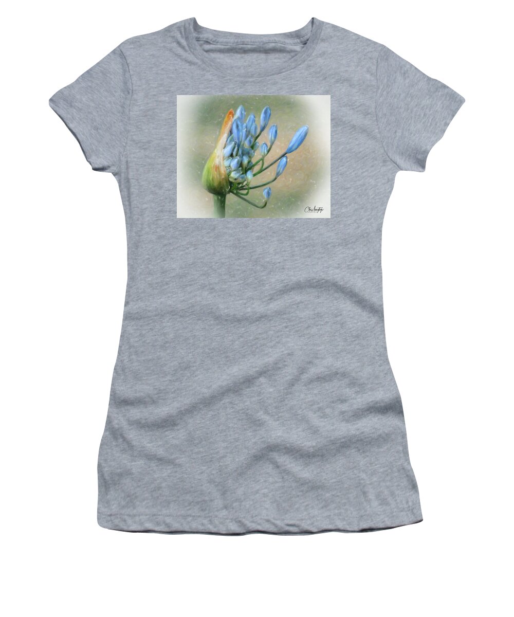 Agapanthus Women's T-Shirt featuring the digital art A New Beginning by Chris Armytage