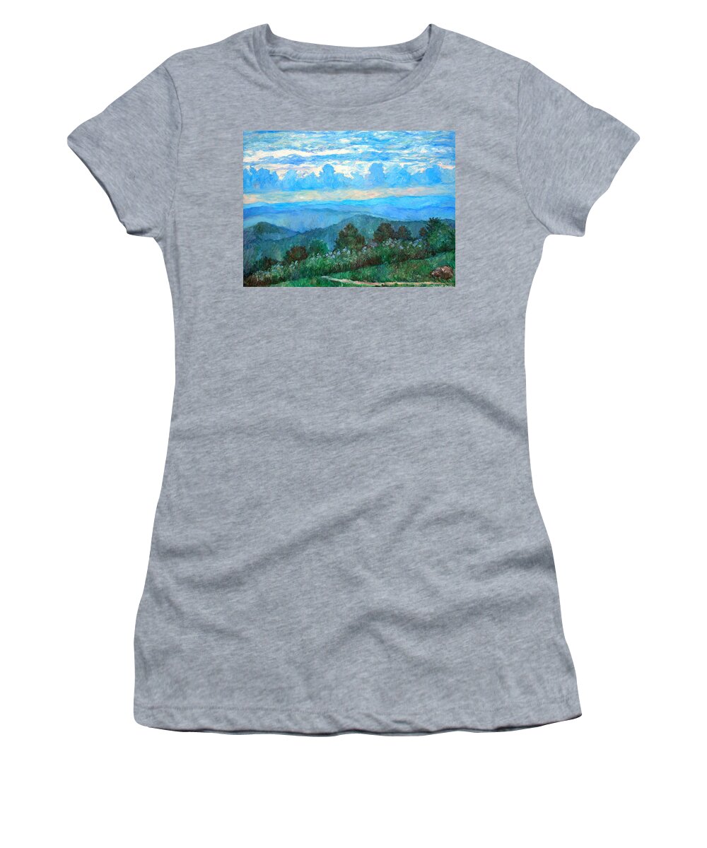 Landscape Women's T-Shirt featuring the painting A Path to Rock Castle Gorge in the Evening by Kendall Kessler