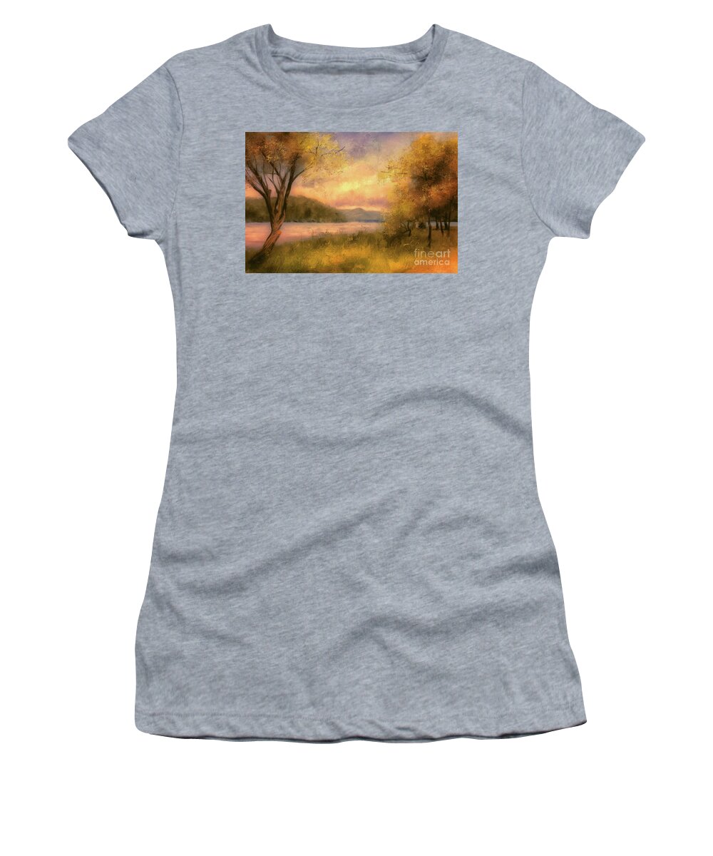 Autumn Women's T-Shirt featuring the digital art A Soft Autumn Afternoon by Lois Bryan