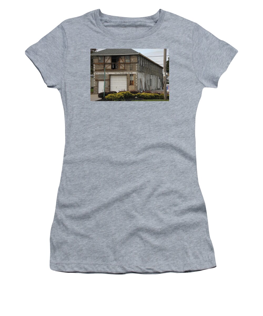 Doors And Windows Women's T-Shirt featuring the photograph Abandoned Building that time forgot by Valerie Collins
