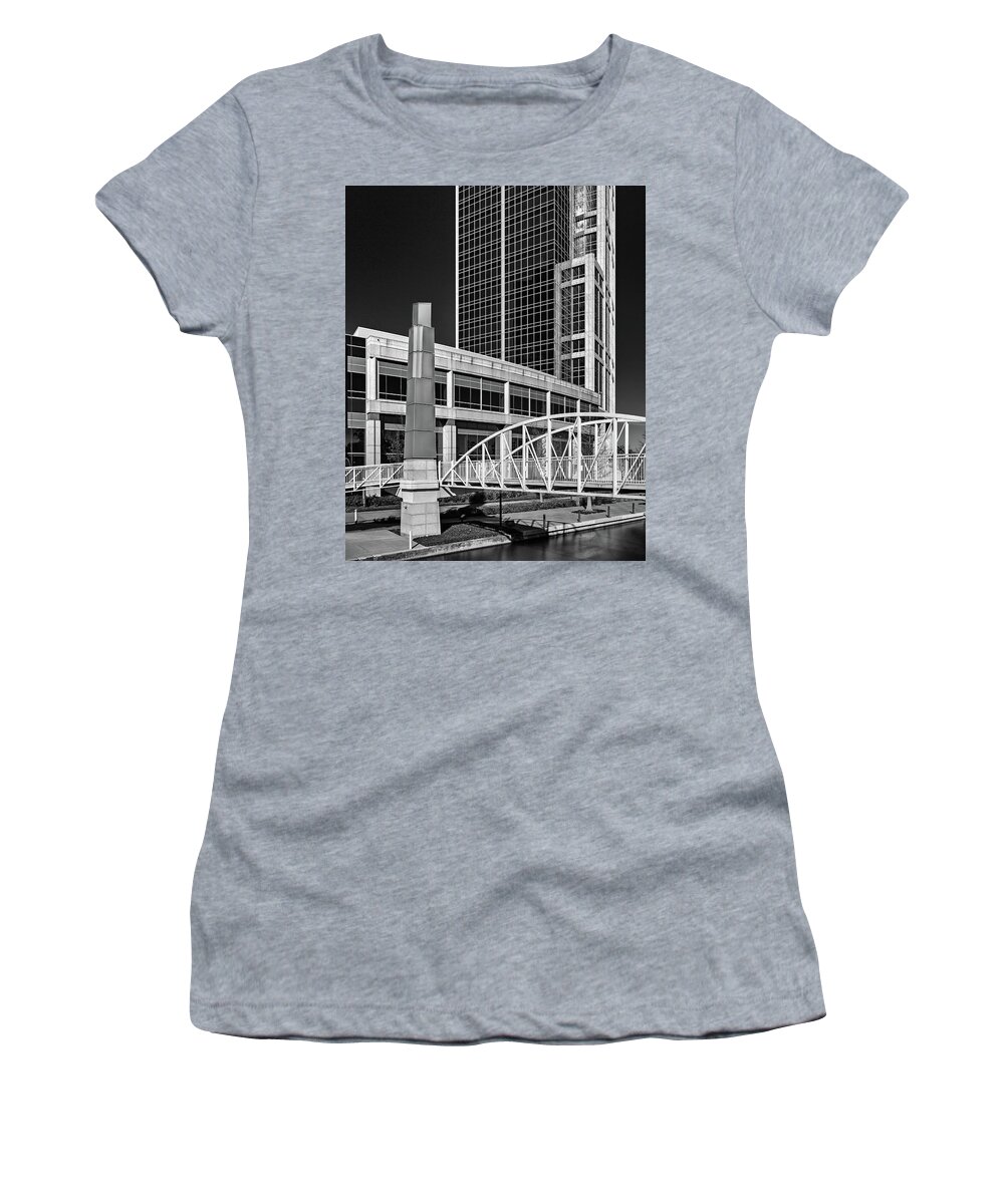 Abstract Women's T-Shirt featuring the photograph Abstract Contrasts In Line, Shape, Form and Tonality by Mike Schaffner