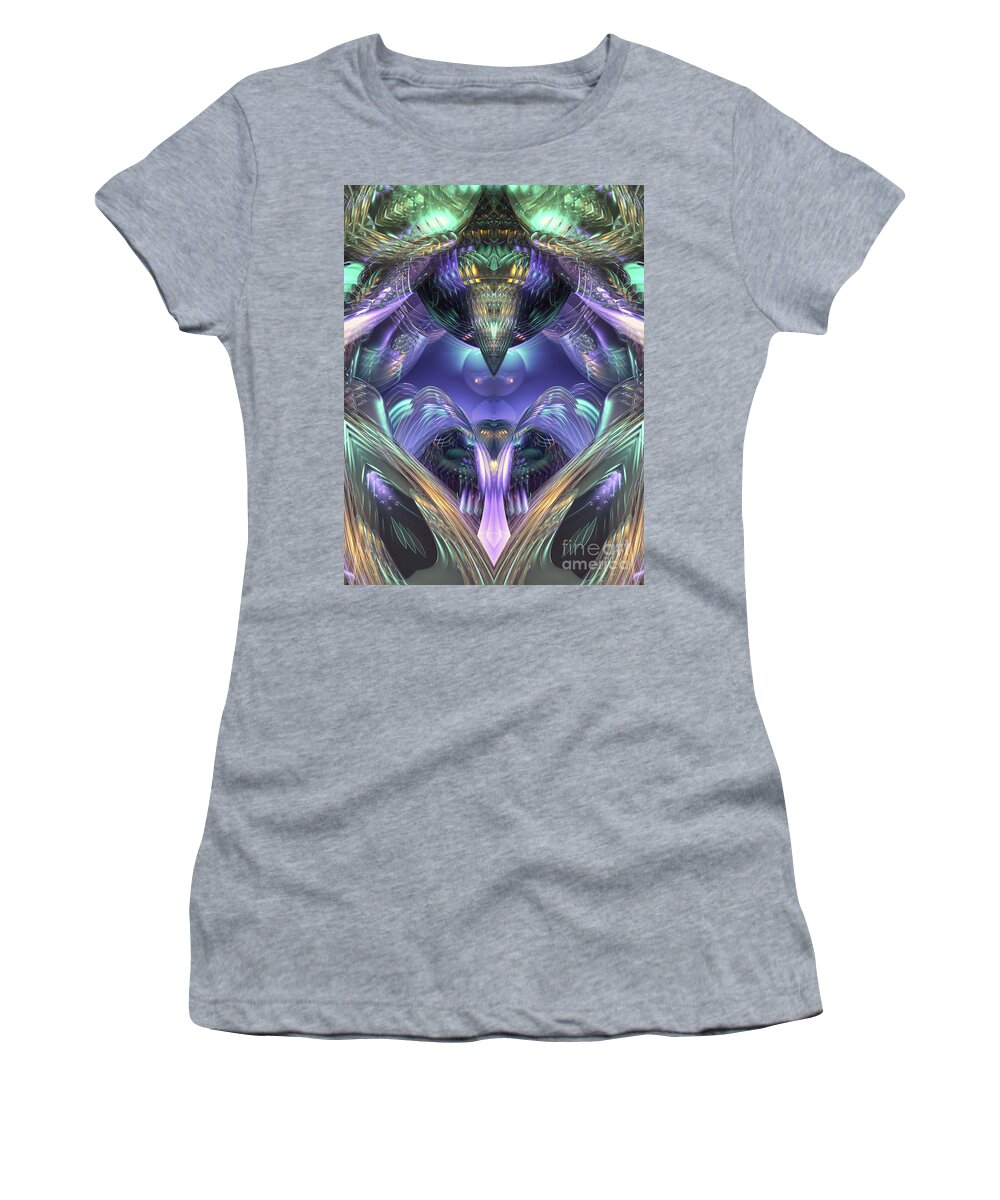 Glass Women's T-Shirt featuring the digital art Abstract Crystal Structure by Phil Perkins
