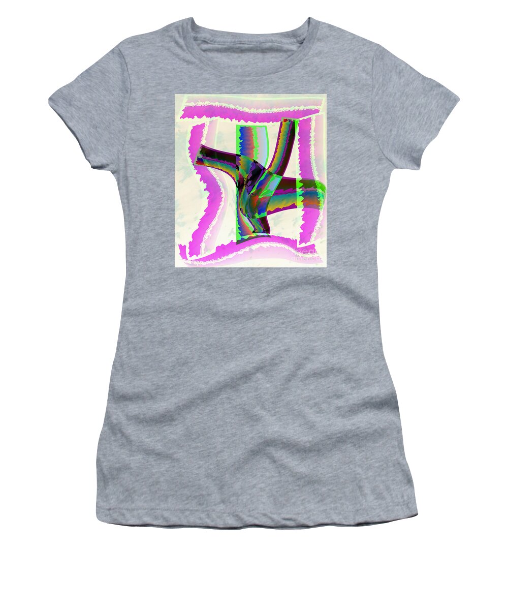 Ribbons Women's T-Shirt featuring the digital art Abstract Ribbons by Kae Cheatham