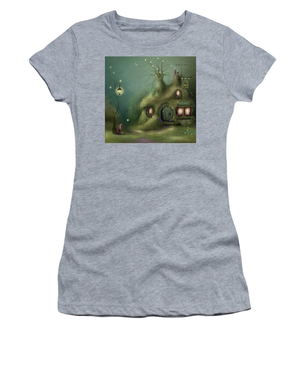 Magic House Women's T-Shirt featuring the painting Acorn Books by Joe Gilronan
