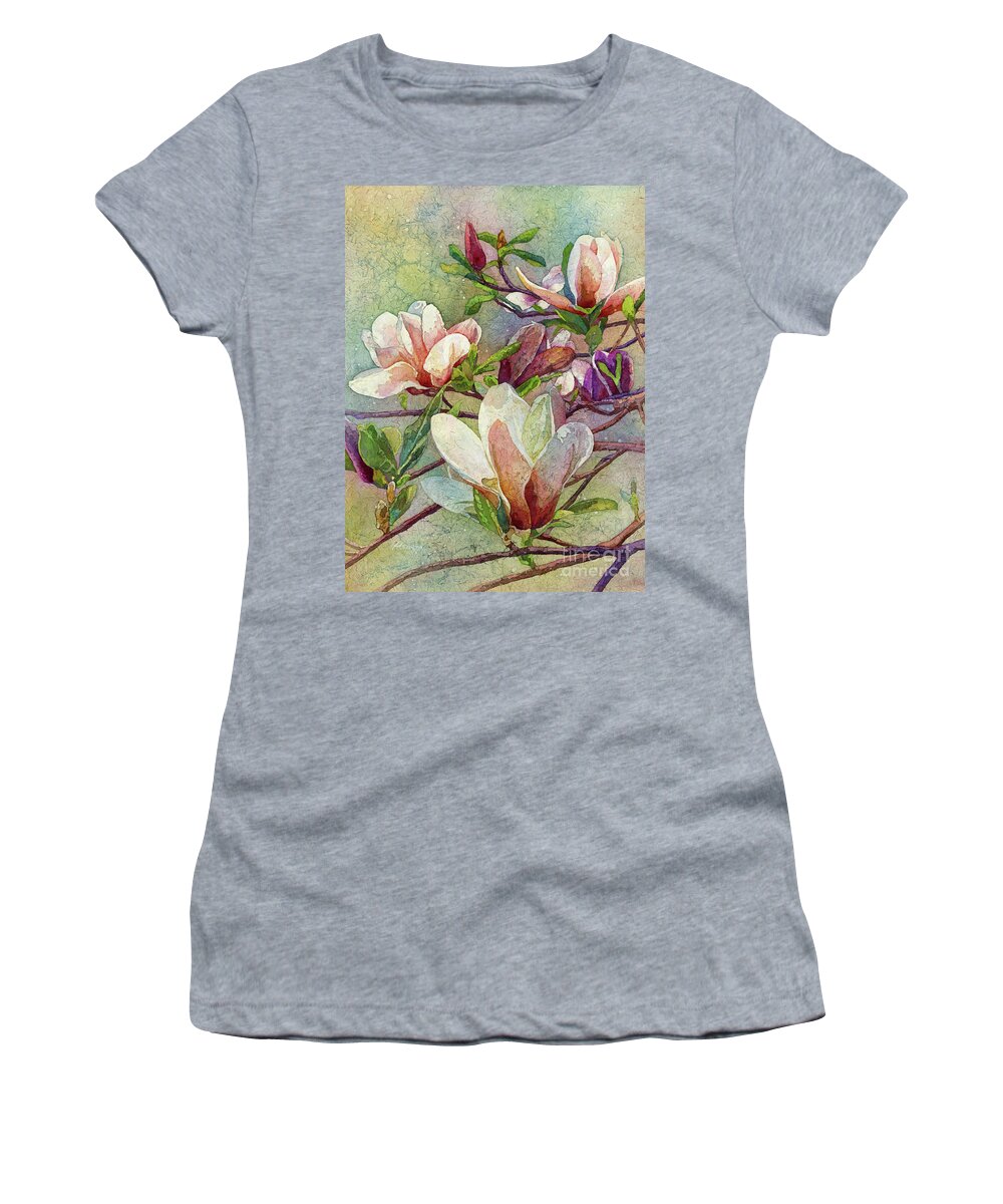 Magnolia Women's T-Shirt featuring the painting After a Fresh Rain by Hailey E Herrera