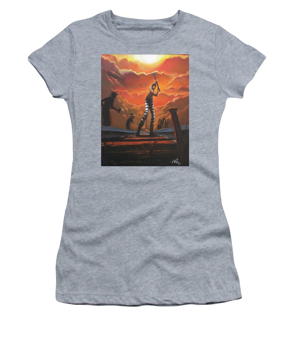 Chain Women's T-Shirt featuring the painting All Day Long by Jerome White