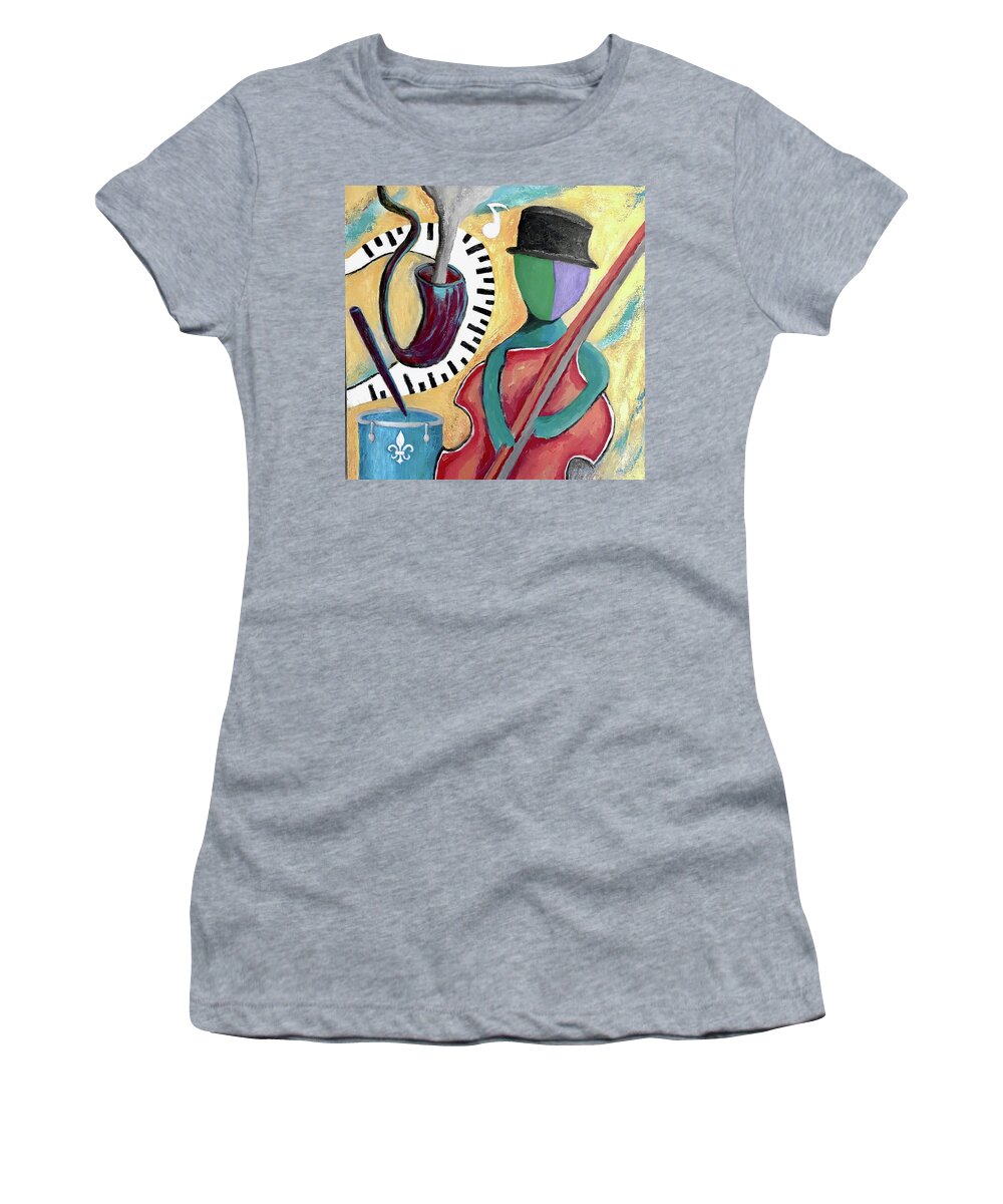 Jazz Women's T-Shirt featuring the painting All That Jazz by Victoria Lakes