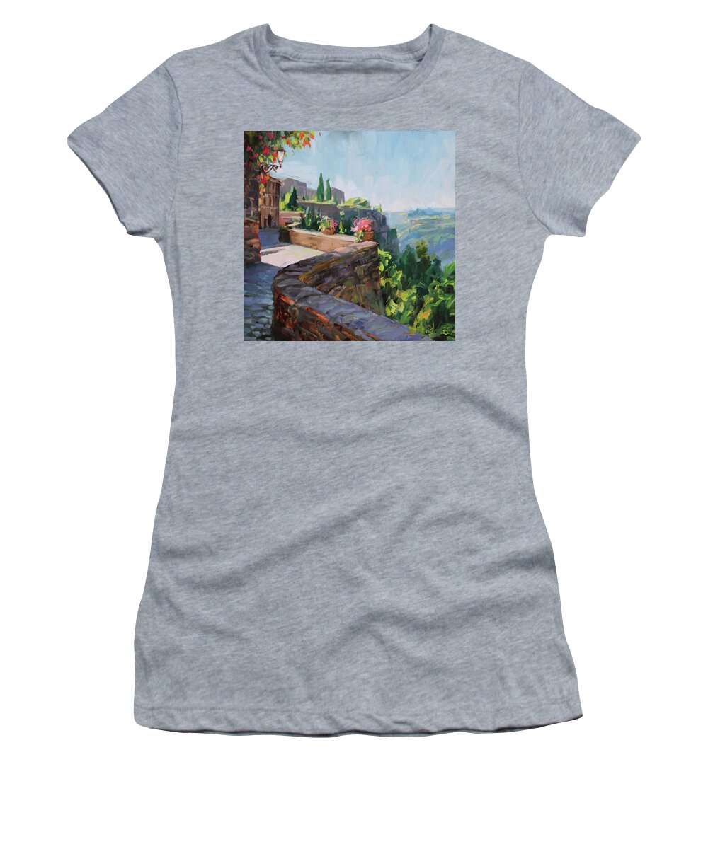 Italy Women's T-Shirt featuring the painting Along the Outer Wall by Steve Henderson