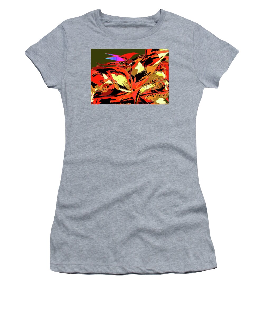 Flowers Women's T-Shirt featuring the digital art Amid Flowers by Asok Mukhopadhyay