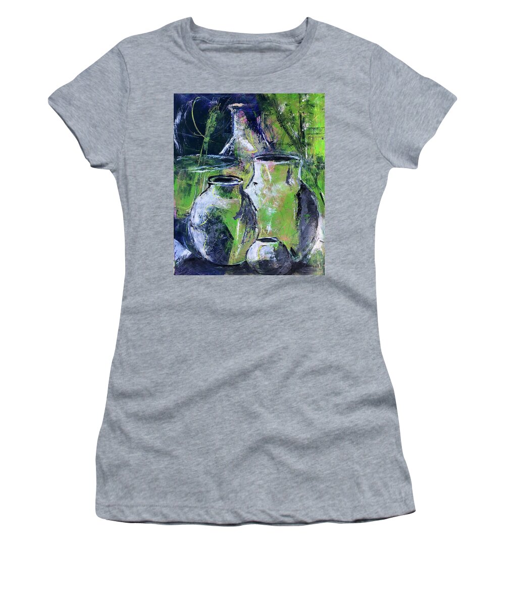 Cold Wax/oil Women's T-Shirt featuring the painting Amphora by Sharon Sieben