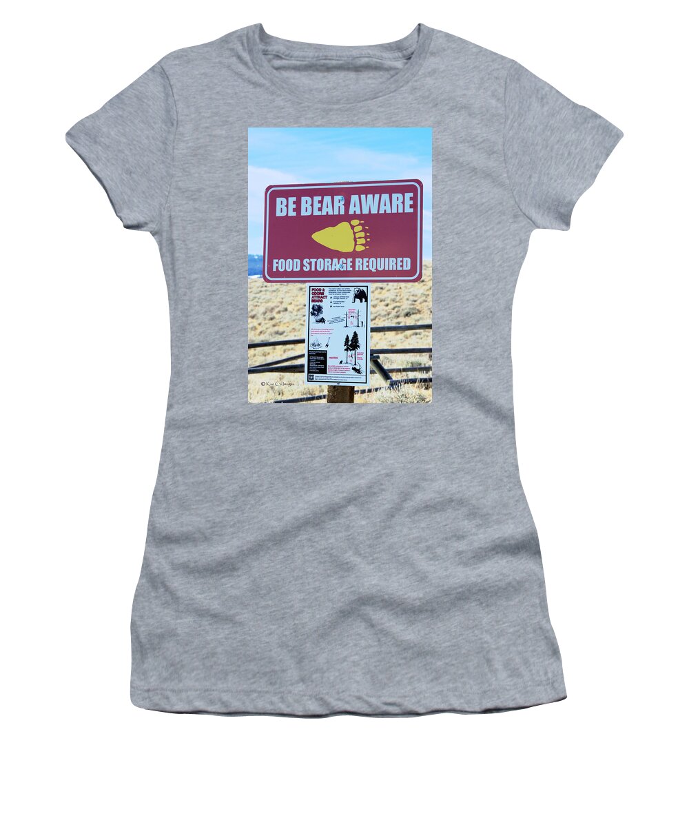 Sign Women's T-Shirt featuring the photograph An Out and About Warning by Kae Cheatham