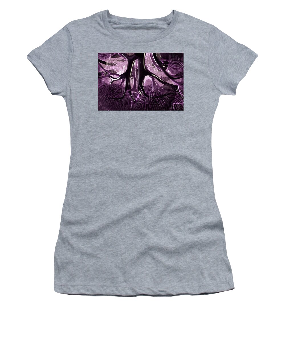 Trunk Women's T-Shirt featuring the digital art Anatomy Abstract 1 Purple Landscape by Russell Kightley