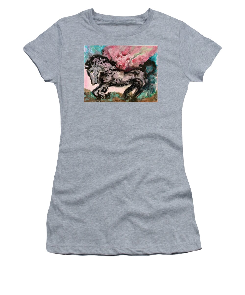 Horse Women's T-Shirt featuring the painting Andalusian Stallion by Leslie Porter