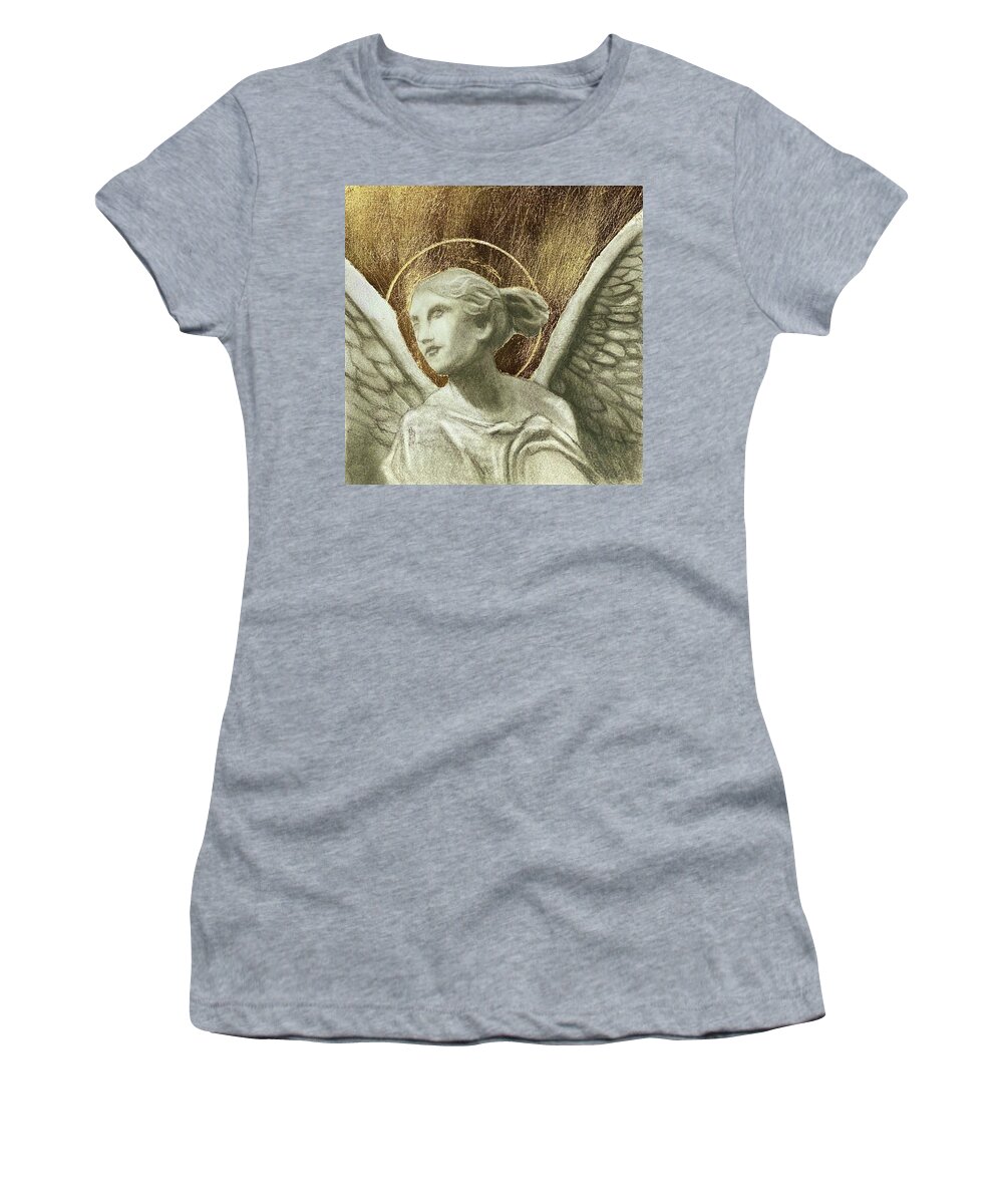 Angel Art Women's T-Shirt featuring the drawing Angel of Victory by Nadija Armusik