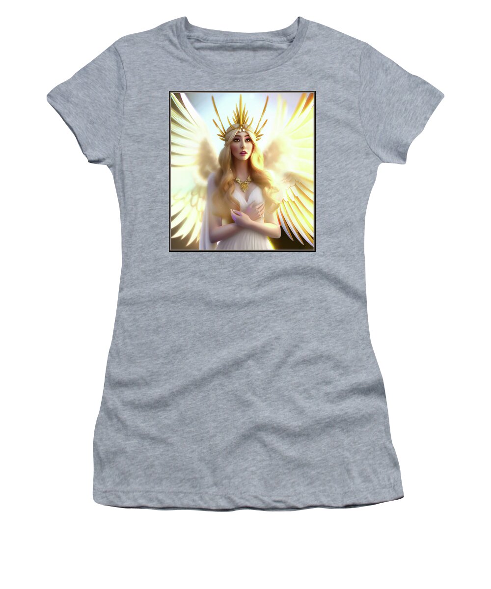 Healer Women's T-Shirt featuring the mixed media Angel Seraph by Shawn Dall