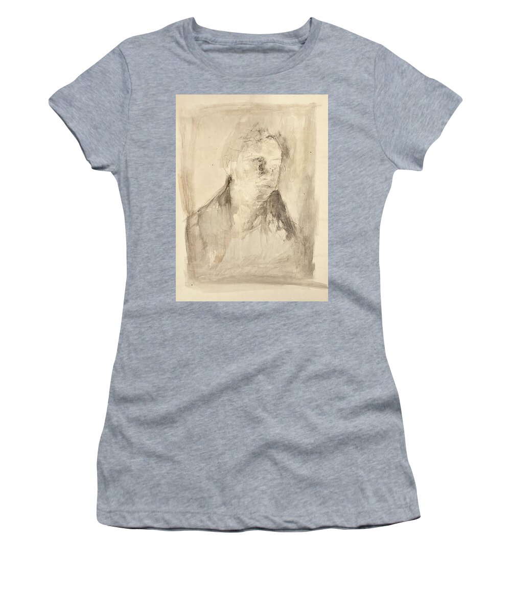 Portrait Women's T-Shirt featuring the drawing Angelika by David Euler