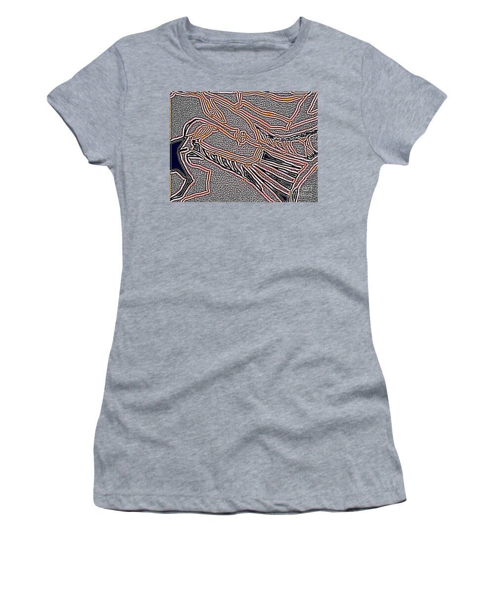 Angst Women's T-Shirt featuring the painting Angst-36 by Katerina Stamatelos