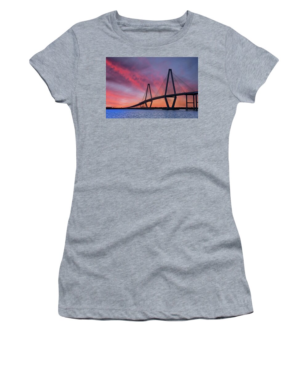 Charleston Women's T-Shirt featuring the photograph Another Sunrise at Ravenel Bridge by Jon Glaser