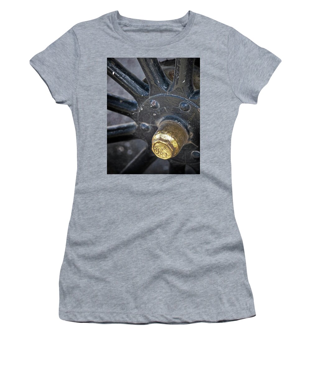 Ford Women's T-Shirt featuring the photograph Antique Ford wheel by M Kathleen Warren