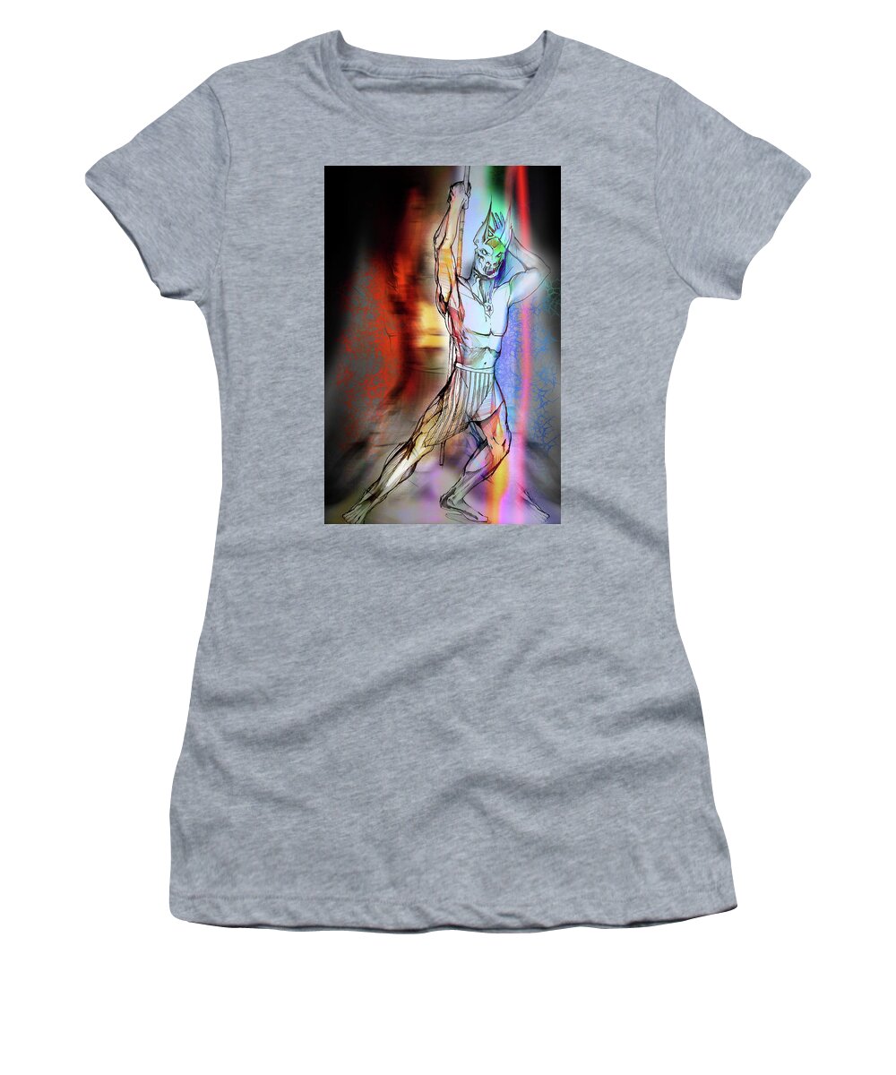  Women's T-Shirt featuring the painting Anubis by John Gholson