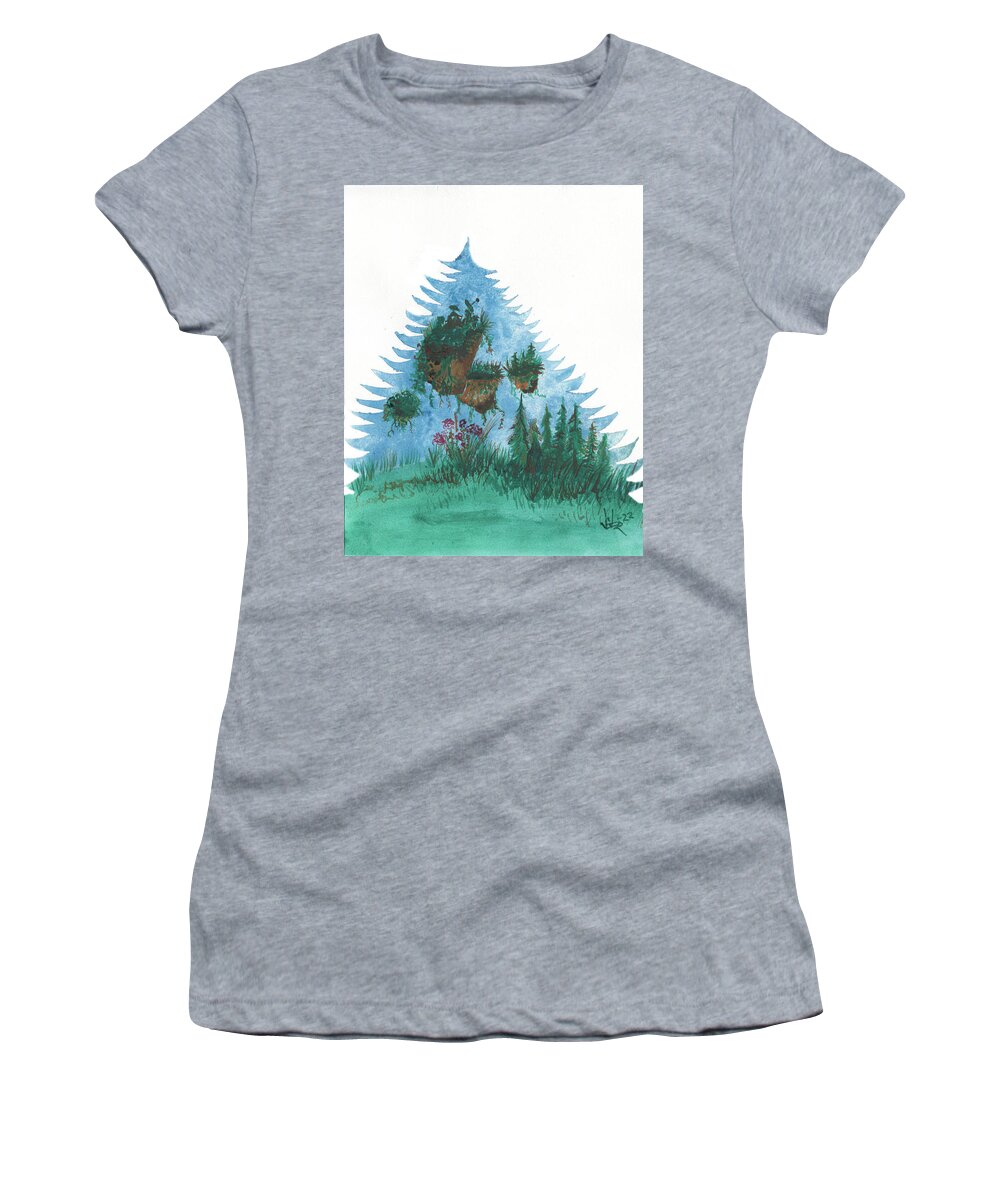 Nature Women's T-Shirt featuring the painting Apex Saints by Victor Vosen