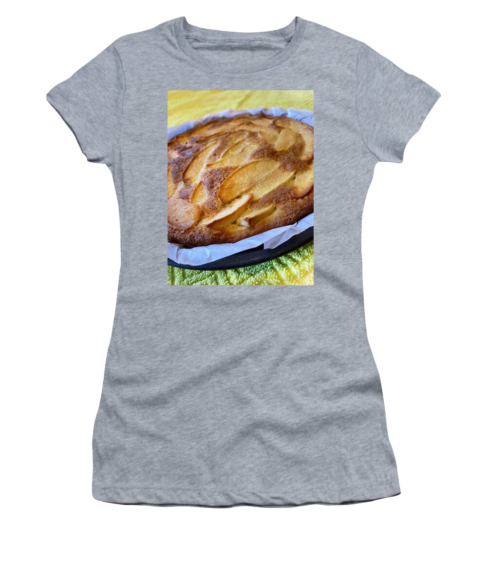 Ravityx9 Women's T-Shirt featuring the mixed media Apple Torte by Gravityx9 Designs