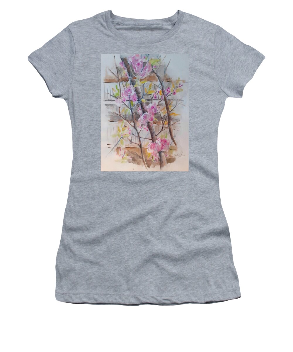 April Women's T-Shirt featuring the painting April by Carolina Prieto Moreno