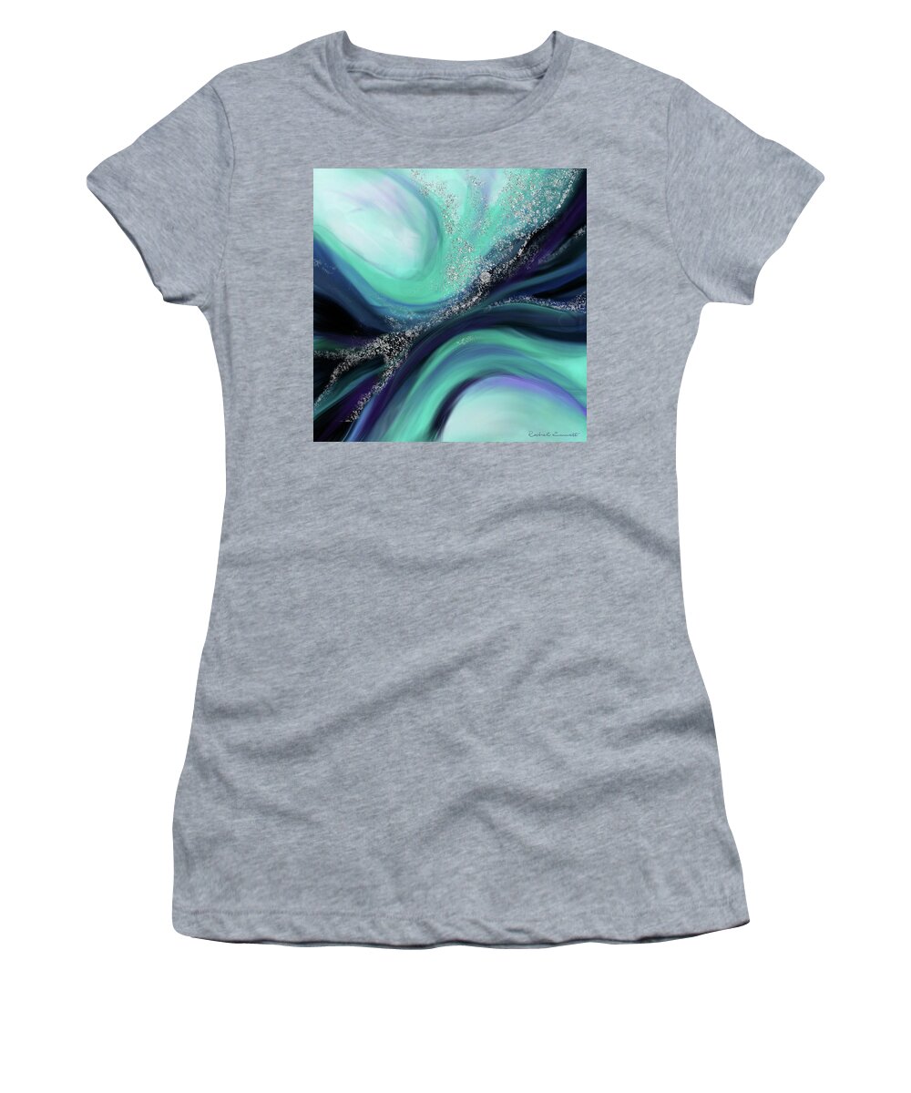 Abstract Women's T-Shirt featuring the painting Arctic Azure I by Rachel Emmett