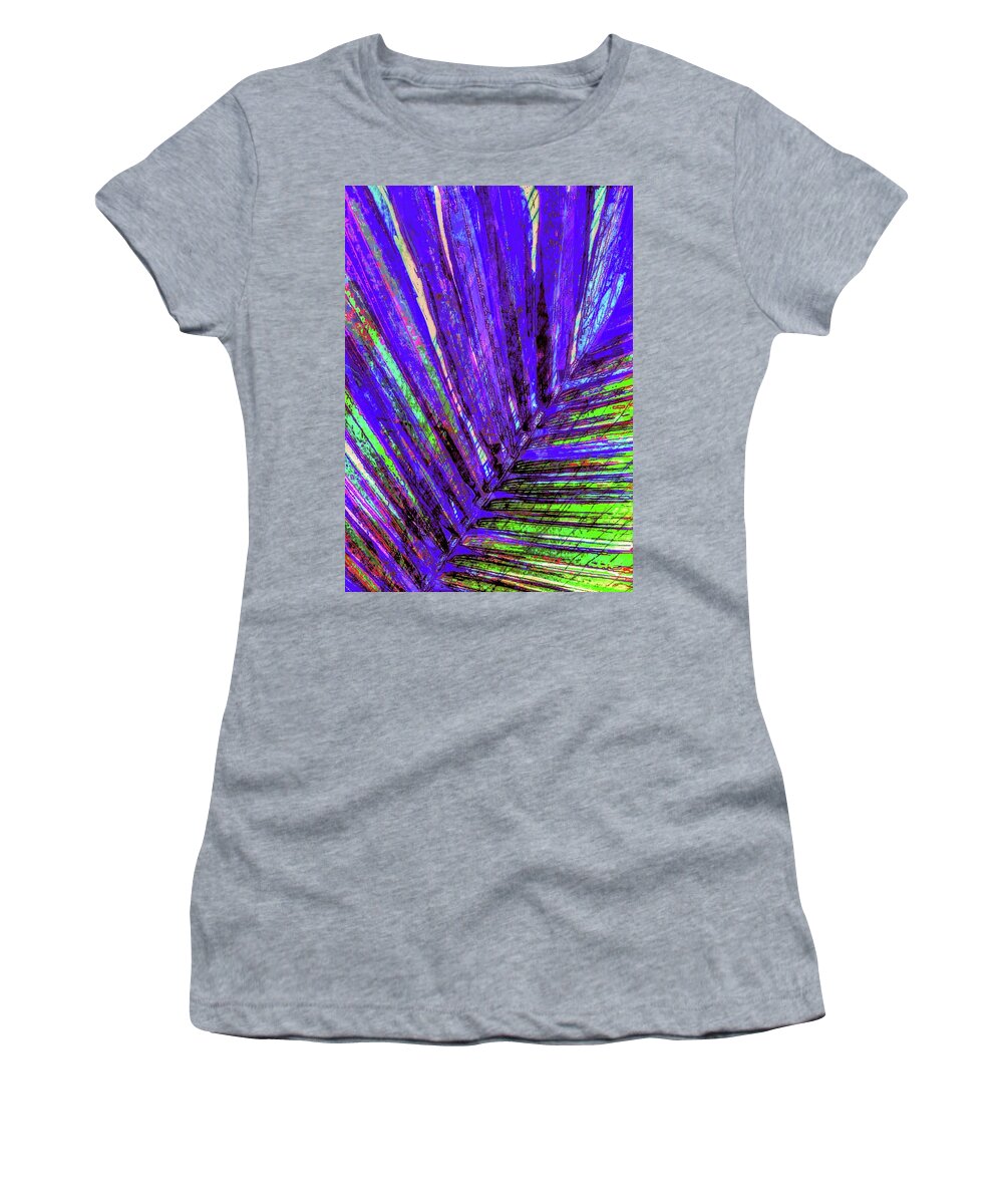 Palm Artwork Women's T-Shirt featuring the digital art Areca Peacock Plume by Pamela Smale Williams