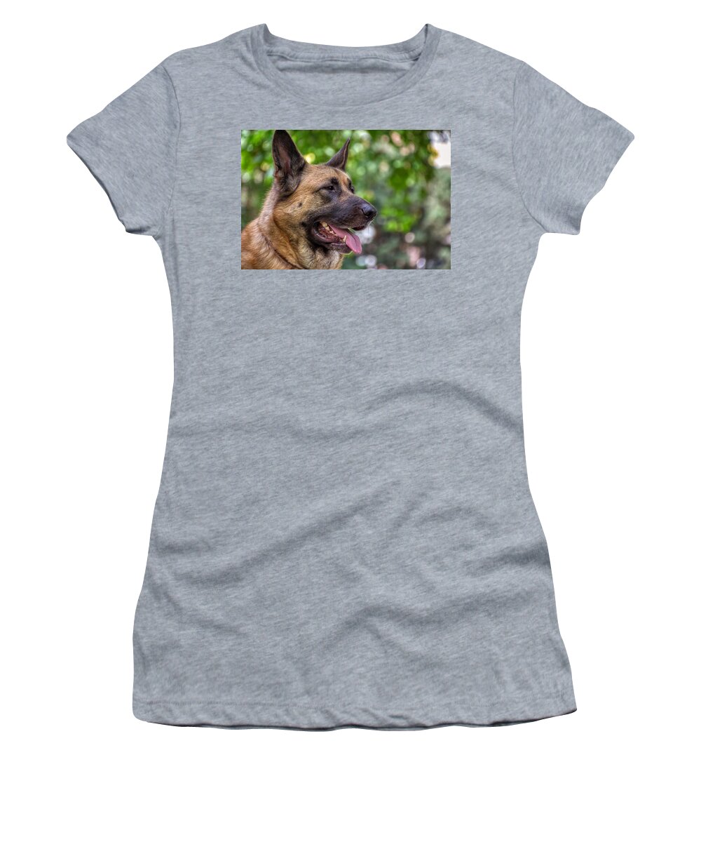 German Shepherd Women's T-Shirt featuring the photograph Ares by Raymond Hill